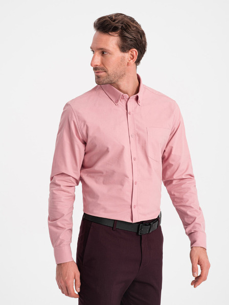 Ombre Clothing Ružová pánska košeľa Ombre Clothing