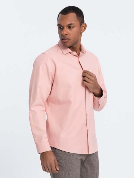 Ombre Clothing Svetloružová pánska košeľa Ombre Clothing