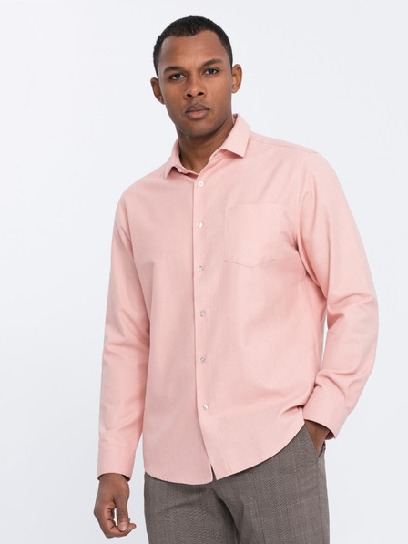 Ombre Clothing Svetloružová pánska košeľa Ombre Clothing