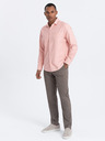 Ombre Clothing Svetloružová pánska košeľa Ombre Clothing