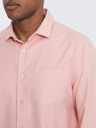 Ombre Clothing Svetloružová pánska košeľa Ombre Clothing