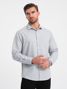 Ombre Clothing Svetlošedá pánska žíhaná košeľa Ombre Oblečenie