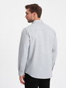 Ombre Clothing Svetlošedá pánska žíhaná košeľa Ombre Oblečenie