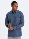 Ombre Clothing Tmavomodrá pánska košeľa Ombre Oblečenie