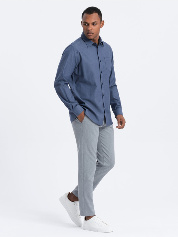 Ombre Clothing Tmavomodrá pánska košeľa Ombre Oblečenie