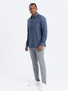 Ombre Clothing Tmavomodrá pánska košeľa Ombre Oblečenie