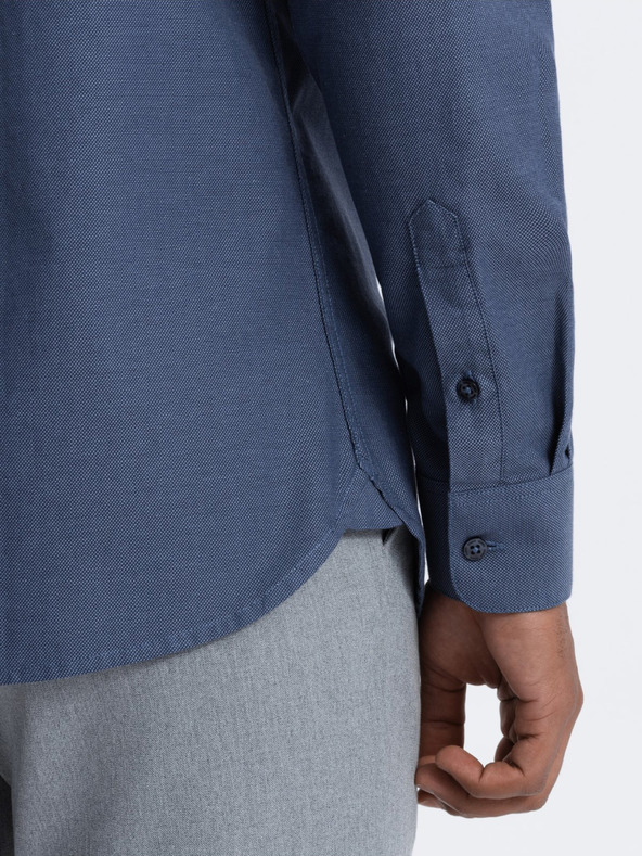 Ombre Clothing Tmavomodrá pánska košeľa Ombre Oblečenie