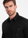 Ombre Clothing Čierna pánska košeľa Ombre Clothing