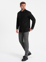 Ombre Clothing Čierna pánska košeľa Ombre Clothing