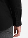 Ombre Clothing Čierna pánska košeľa Ombre Clothing