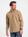 Ombre Clothing Svetlohnedá pánska košeľa Ombre Clothing
