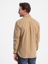 Ombre Clothing Svetlohnedá pánska košeľa Ombre Clothing