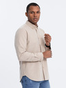 Ombre Clothing Béžová pánska košeľa Ombre Clothing