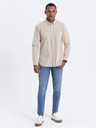 Ombre Clothing Béžová pánska košeľa Ombre Clothing
