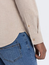 Ombre Clothing Béžová pánska košeľa Ombre Clothing