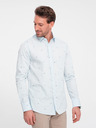 Ombre Clothing Svetlomodré pánske vzorované tričko Ombre oblečenie