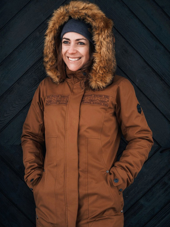 Kilpi Hnedý dámsky zimný kabát Kilpi PERU-W