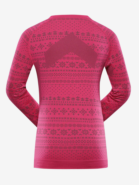 ALPINE PRO Tmavoružové dievčenské funkčné tričko ALPINE PRO Amboso