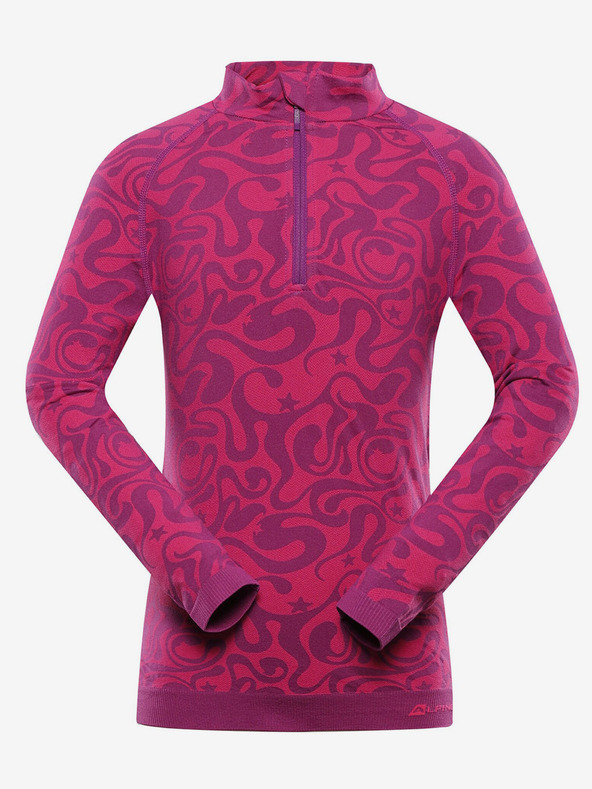 ALPINE PRO Tmavoružové dievčenské funkčné tričko ALPINE PRO Seamo