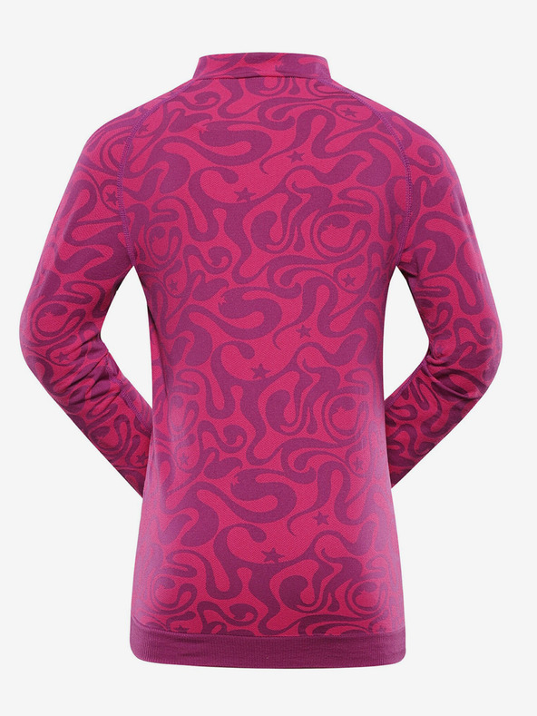 ALPINE PRO Tmavoružové dievčenské funkčné tričko ALPINE PRO Seamo