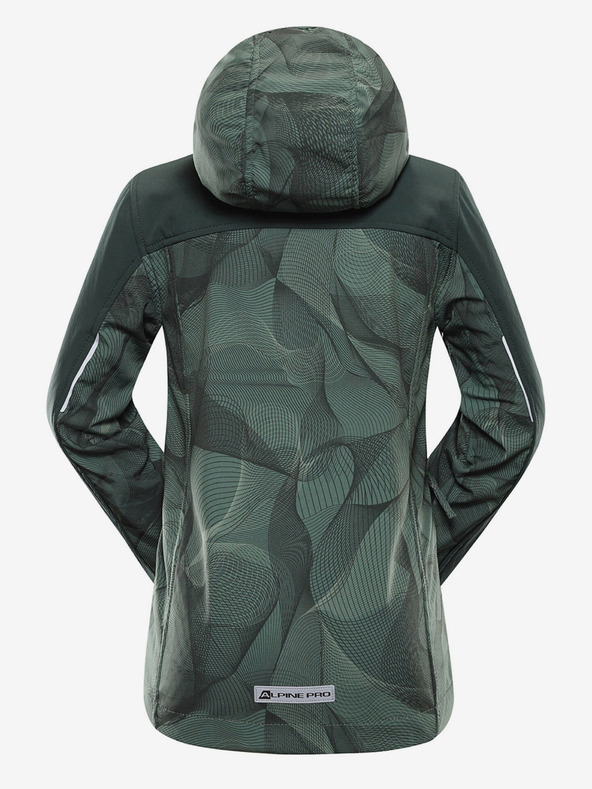 ALPINE PRO Tmavozelená detská softshellová bunda ALPINE PRO Hooro