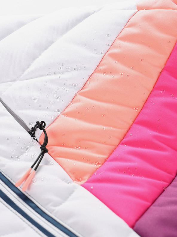 ALPINE PRO Modro-biela dámska páperová lyžiarska bunda s membránou PTX ALPINE PRO Feedra