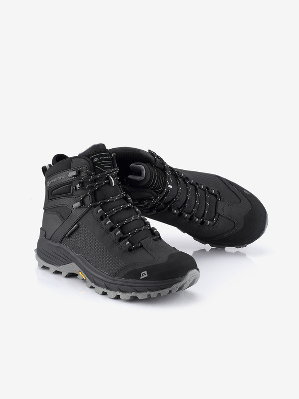 ALPINE PRO Čierne pánske outdoorové topánky s membránou PTX ALPINE PRO Kneiffe