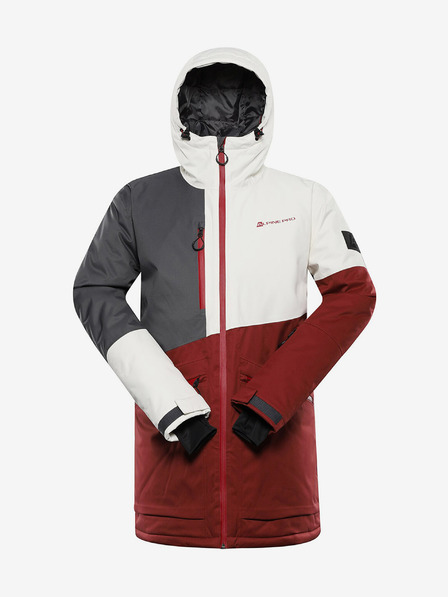 ALPINE PRO Vínová pánska lyžiarska bunda ALPINE PRO Uzer