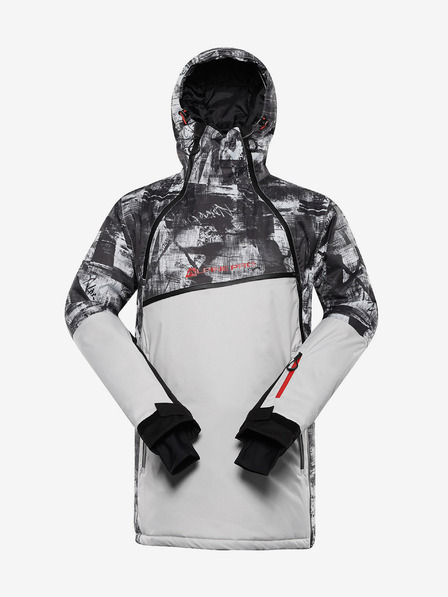 ALPINE PRO Šedá pánska lyžiarska bunda ALPINE PRO Omeq