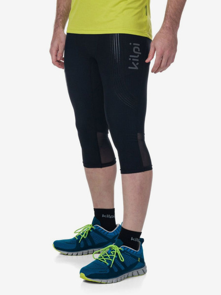 Kilpi Čierne pánske 3/4 bežecké legíny Kilpi TERRY-M