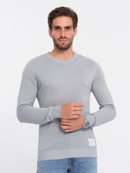 Ombre Clothing Svetlosivý pánsky sveter Ombre Clothing