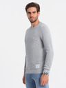 Ombre Clothing Svetlosivý pánsky sveter Ombre Clothing