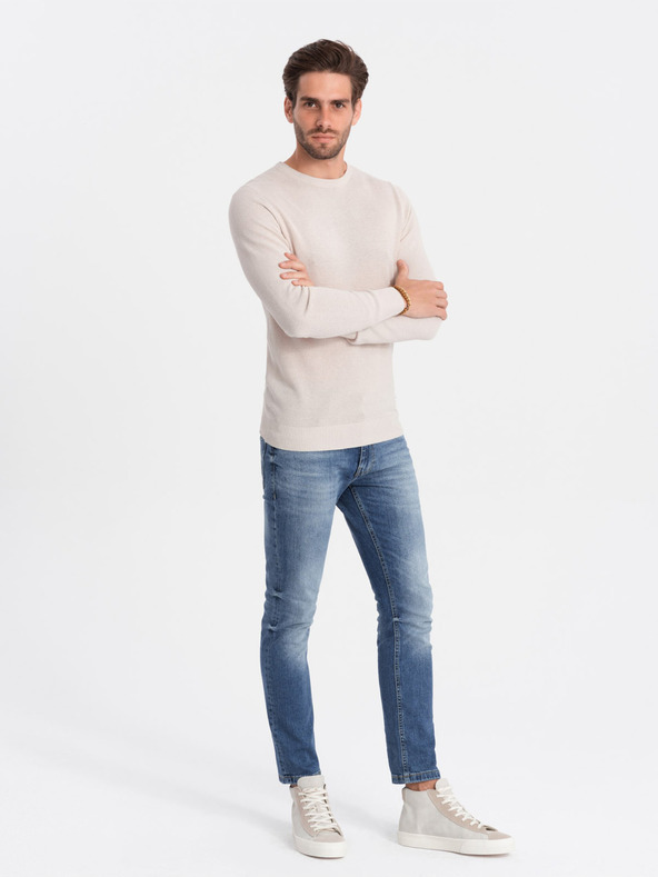 Ombre Clothing Béžový pánsky sveter Ombre Oblečenie