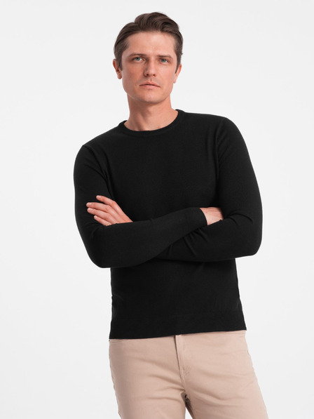 Ombre Clothing Čierny pánsky sveter Ombre Clothing