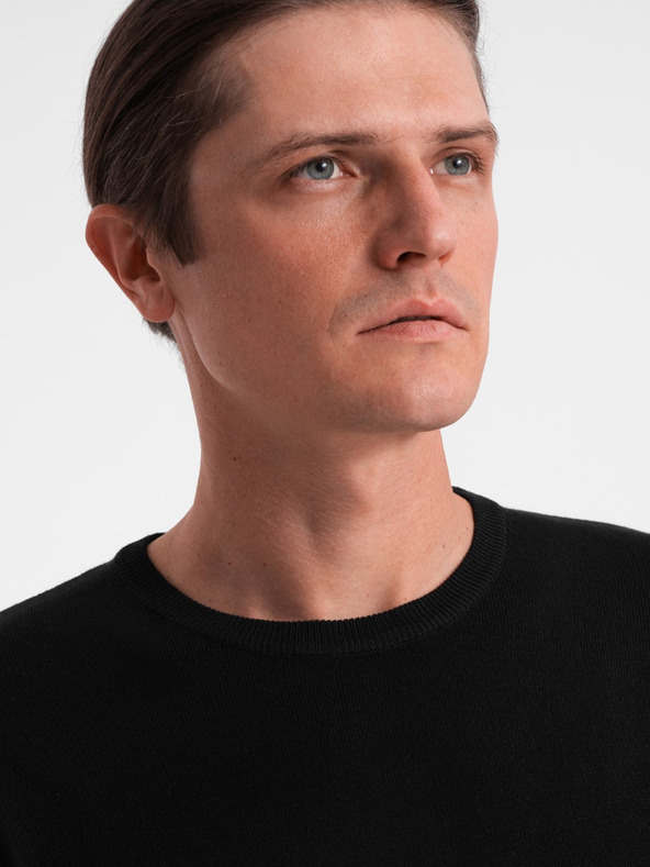 Ombre Clothing Čierny pánsky sveter Ombre Clothing