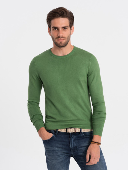 Ombre Clothing Zelený pánsky sveter Ombre Oblečenie