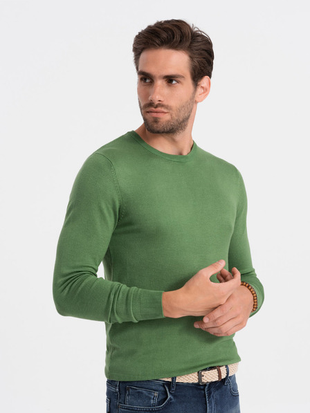 Ombre Clothing Zelený pánsky sveter Ombre Oblečenie