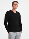 Ombre Clothing Čierny pánsky sveter Ombre Clothing