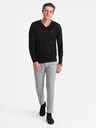 Ombre Clothing Čierny pánsky sveter Ombre Clothing