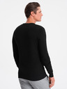 Ombre Clothing Čierny pánsky sveter Ombre Clothing