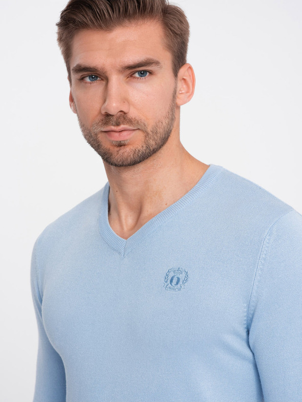 Ombre Clothing Svetlomodrý pánsky sveter Ombre Oblečenie