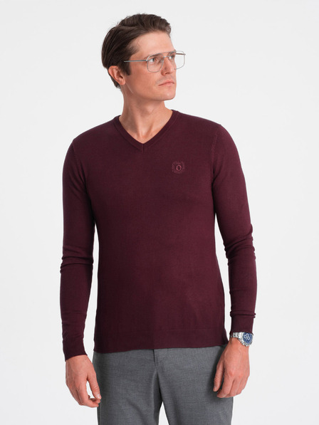 Ombre Clothing Pánsky bordový sveter Ombre Oblečenie