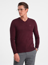 Ombre Clothing Pánsky bordový sveter Ombre Oblečenie