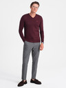 Ombre Clothing Pánsky bordový sveter Ombre Oblečenie