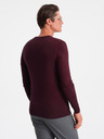 Ombre Clothing Pánsky bordový sveter Ombre Oblečenie