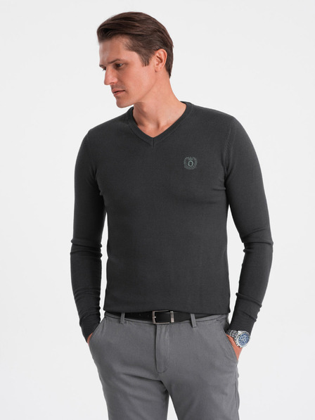 Ombre Clothing Tmavo šedá Pánsky sveter Ombre Oblečenie