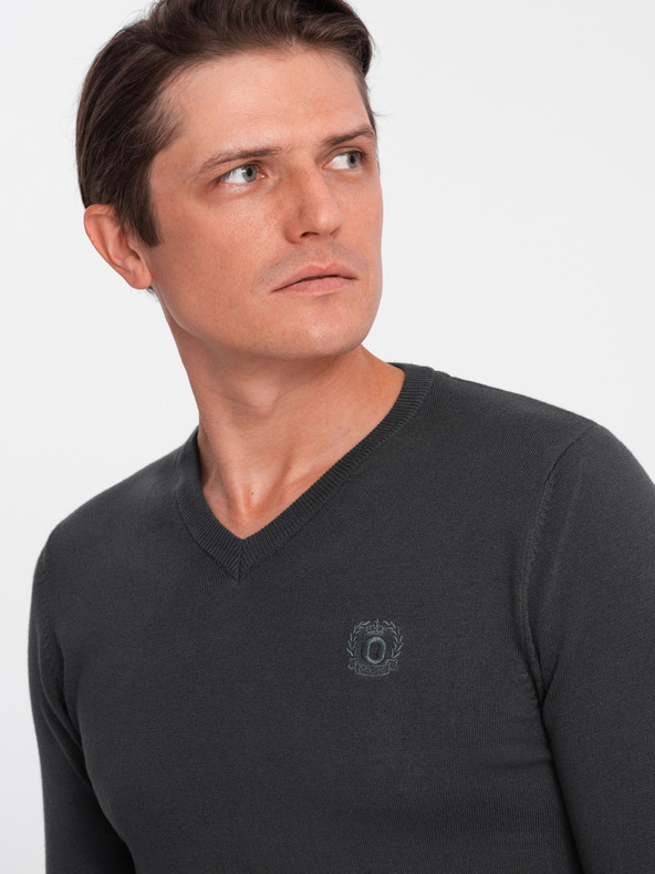 Ombre Clothing Tmavo šedá Pánsky sveter Ombre Oblečenie