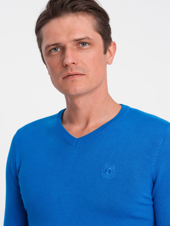 Ombre Clothing Modrý pánsky sveter Ombre Oblečenie