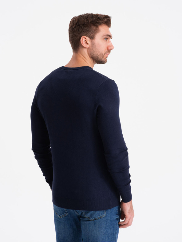 Ombre Clothing Tmavomodrý pánsky sveter Ombre Oblečenie