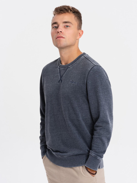 Ombre Clothing Tmavomodrá pánska mikina Ombre Oblečenie